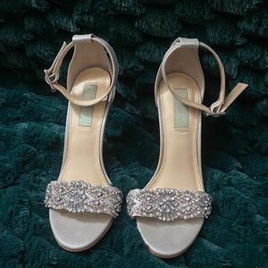 Blue by Betsey Johnson Silver Embellished Heels